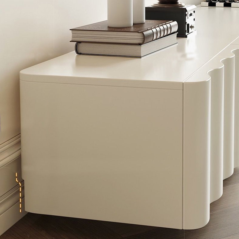 Meuble télé sur pied de style crème, H 13,75 po x L 94,49 po x l 15,75 po
