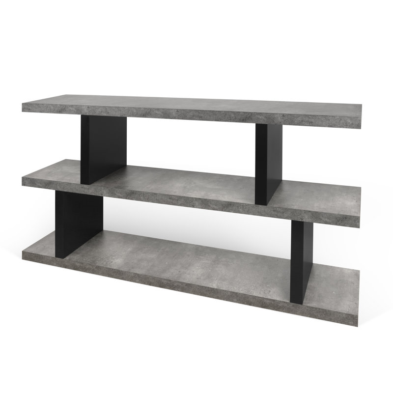 Bibliothèque standard H 35 "x l 64" Rosellar, Béton / Noir pur