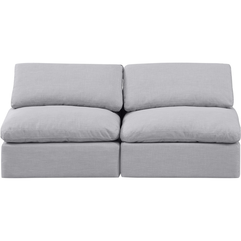 Itala Upholstered 70'' Loveseat, Grey Linen Textured Fabric