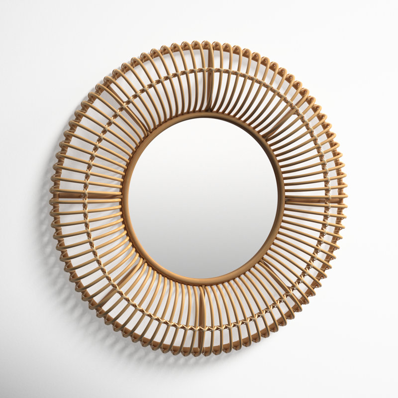 Raffaela Solid Wood Circle Wall Mirror, 31" x 31"