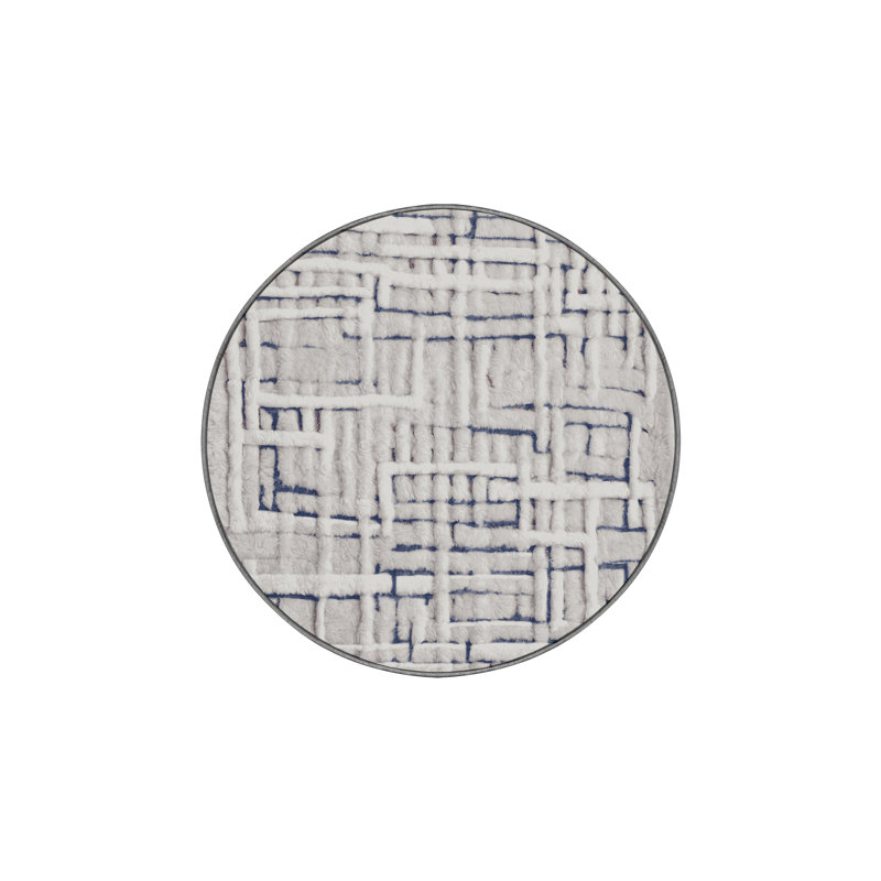 Tapis gris lavable à la machine, Rond 7 pi