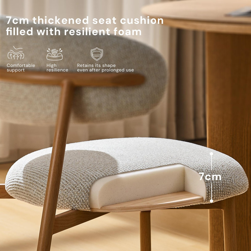 80cm H Upholstered Armchair in Brown, Light Wood