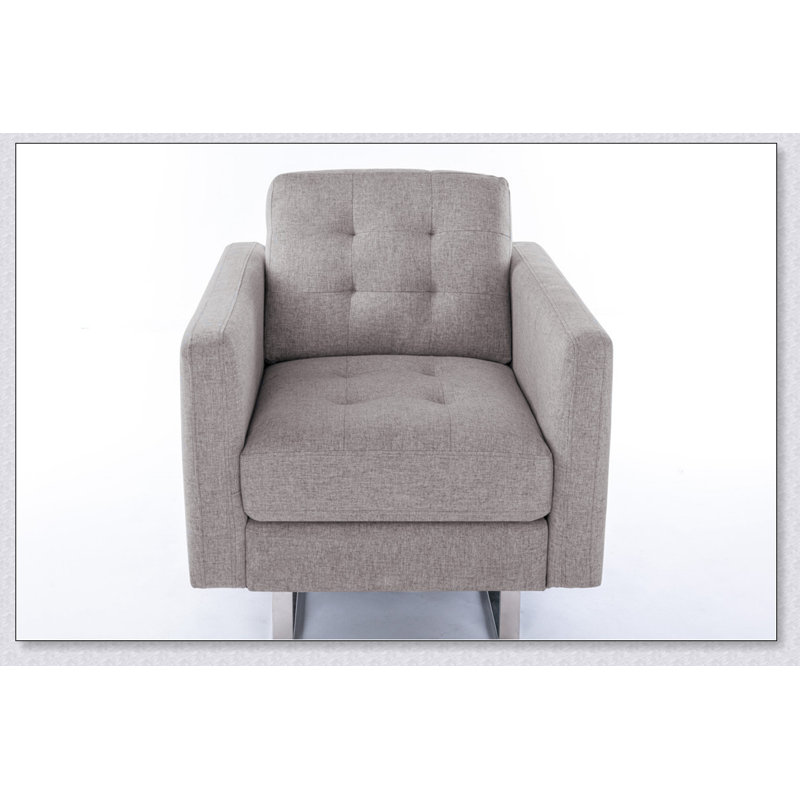 Beige Linen Tufted Armchair, Lin beige