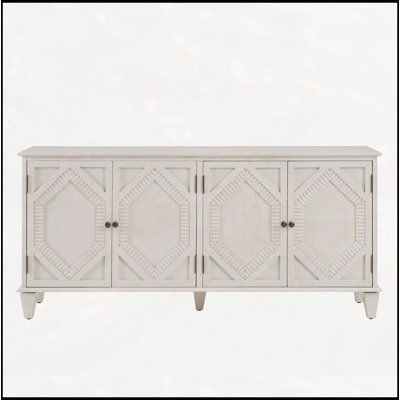 Buffet bahut avec rangement réglable, conception géométrique symétrique