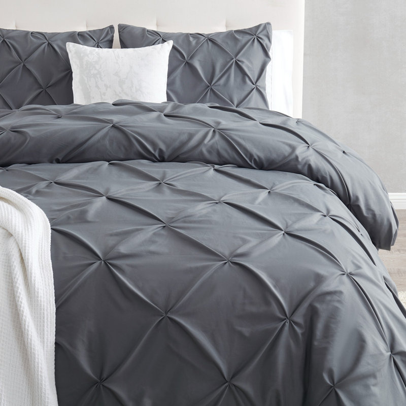 Polyester Duvet Cover & Insert, Twin Duvet + 2 Additional Pieces, Gray