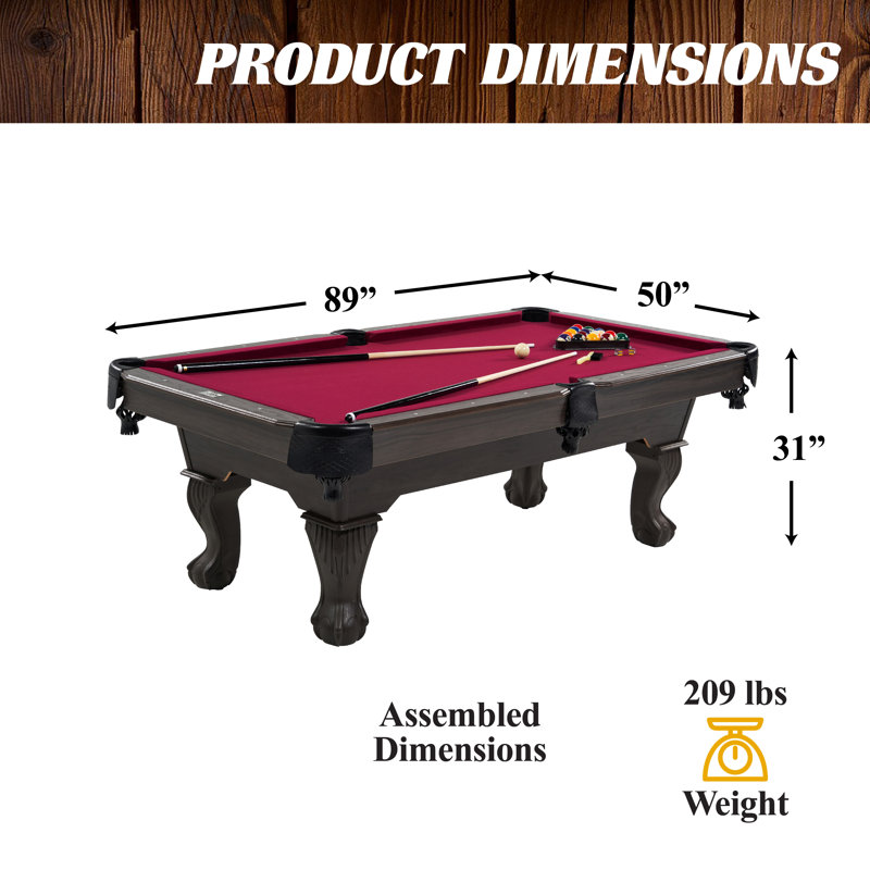 Pool Table with Playing Accessories, 7' 3"