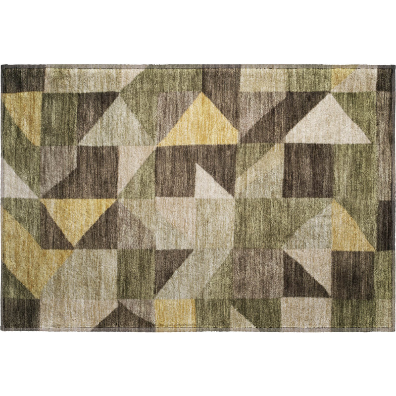 Tapis géométrique lavable à la machine de qualité supérieure Mayfield AMF2373, Fougère, 1 pi 8 po x 2 pi 6 po