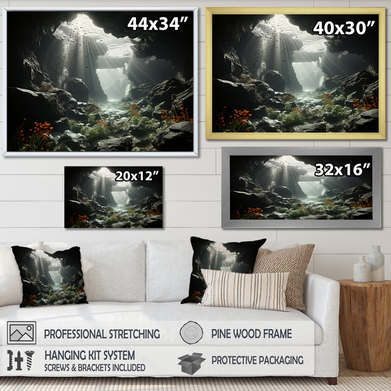 Coral Reef Tranquility - Décoration murale plage et océan, Toile tendue, H 12 po x l 20 po