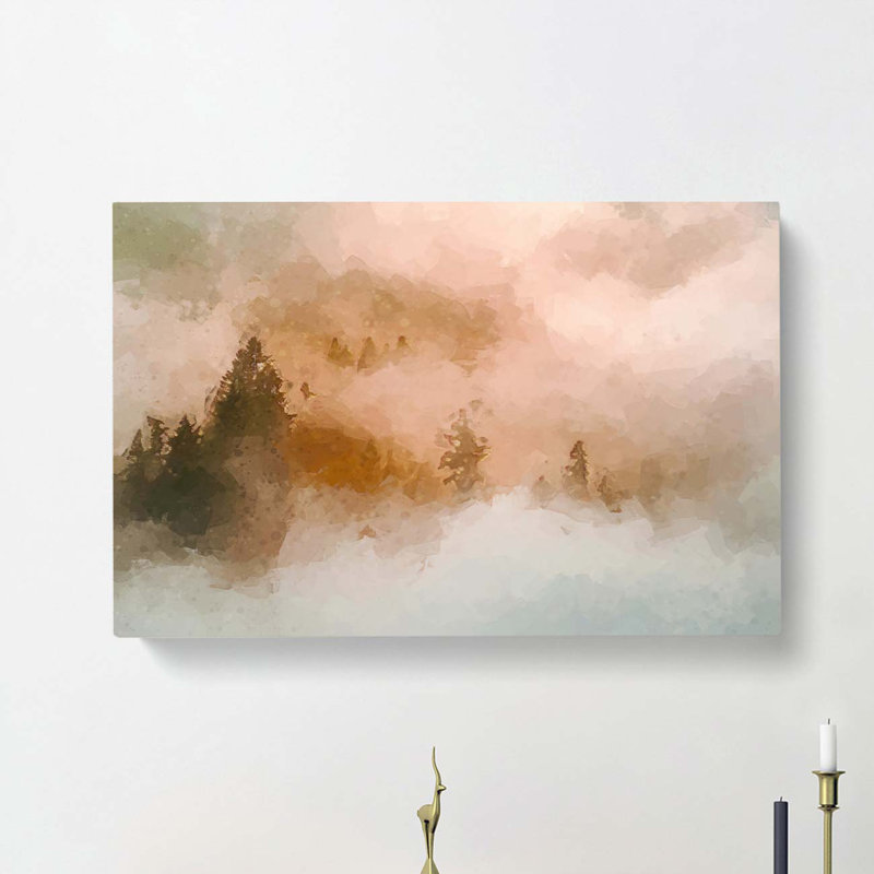 Misty Forest In Abstract - Wrapped Canvas, 50cm H x 76cm W x 3cm D