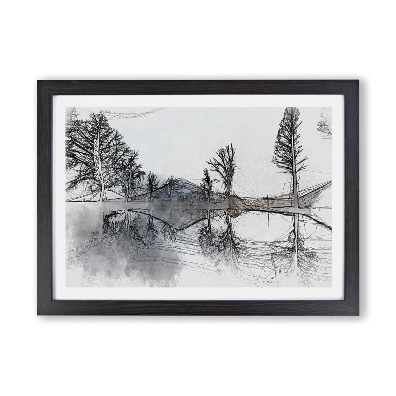 Mount Fuji In Fujinomiya Japan - Single Picture Frame Painting, 62cm H x 87cm W x 2cm D, Black