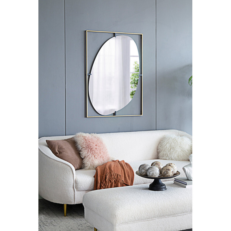 Miroir à cadre en métal, décoration murale de conception contemporaine, décoration murale de vestibule