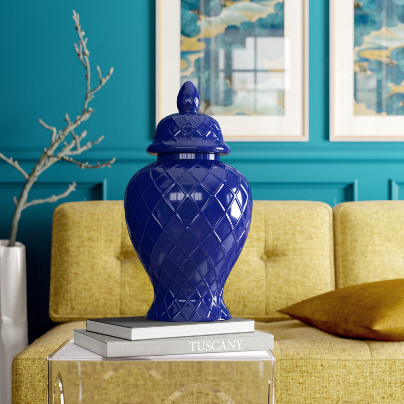 Atanasio Handmade Ceramic / Porcelain Ginger Jar, Blue