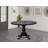 A Round Modern Kitchen Table with Ebony Wave Marble Pattern tabletop, Black Finish-1153974964