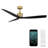 Spinster 60'' Smart Ceiling Fan with LED Light and Bluetooth Remote Control Included-192972115