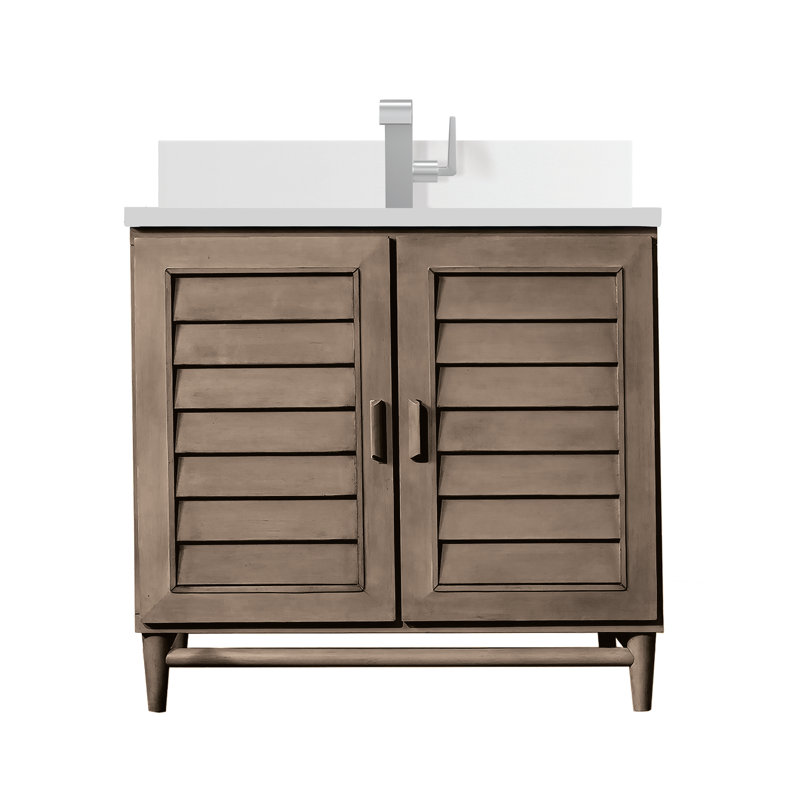 Portland 36'' W Single Vanity, Single-Hole, Lime Delight, Whitewashed Walnut