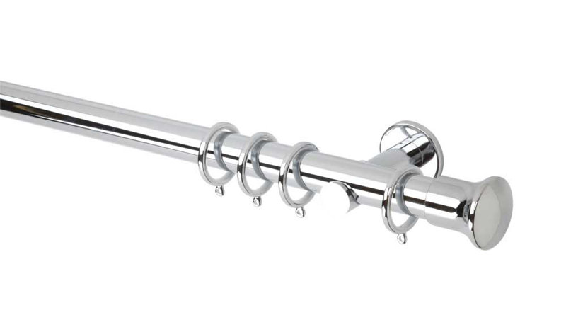 Single Curtain Pole, 3.5 cm L x 120 cm W, Silver