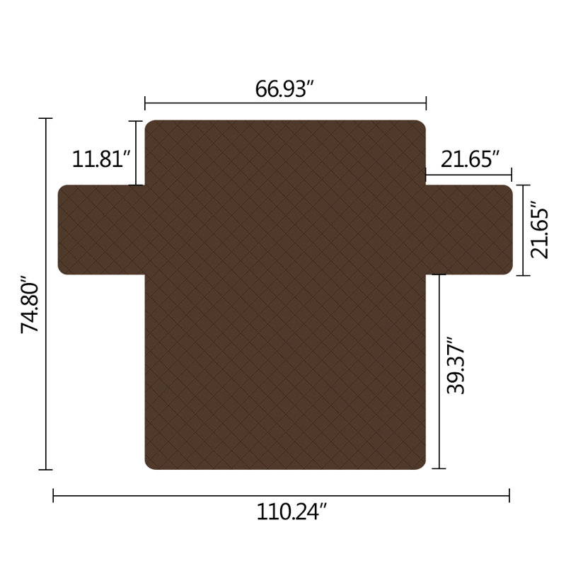 Housse pour canapé à coussins carrés/rectangulaires, H 75 po x l 110,24 po x P 1 po