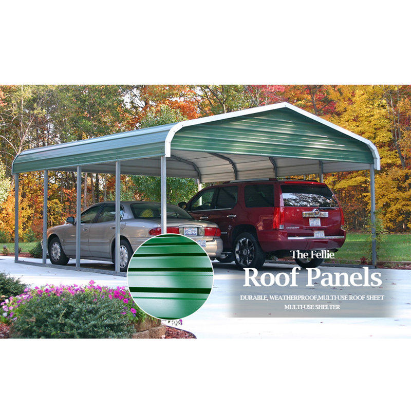 Dakota Fields Steel Roofing Kit, 129cm H x 45cm W x 0.48cm D, Black