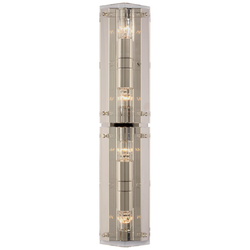 AERIN Clayton 25" Sconce, Polished Nickel, Crystal