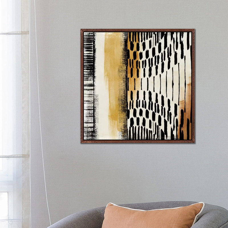 No Borders II by Eva Watts - Painting on Canvas, Classic Brown Wood Framed, 66.04cm H x 66.04cm W x 3.81cm D