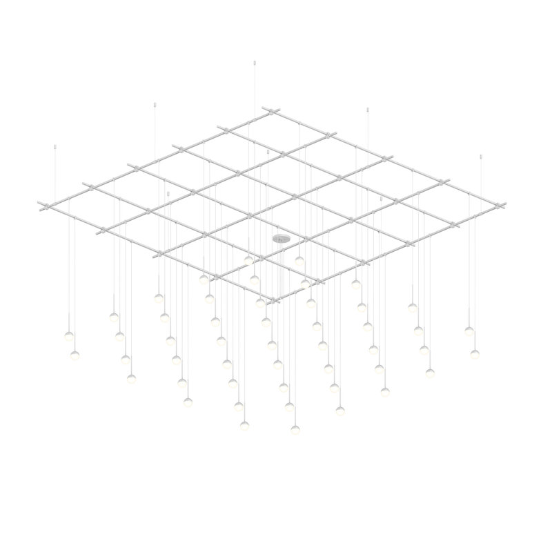 Lustre géométrique à DEL 49 lumières Suspender®, Blanc satiné