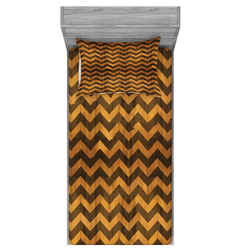 Microfiber Chevron Sheet Set, Twin Sheet Set with Fitted Sheet