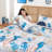 Coastal Quilt Set 3 Pieces - Bedding Lightweight Ocean Print Quilt With Two Pillowcases-117320996-117045401