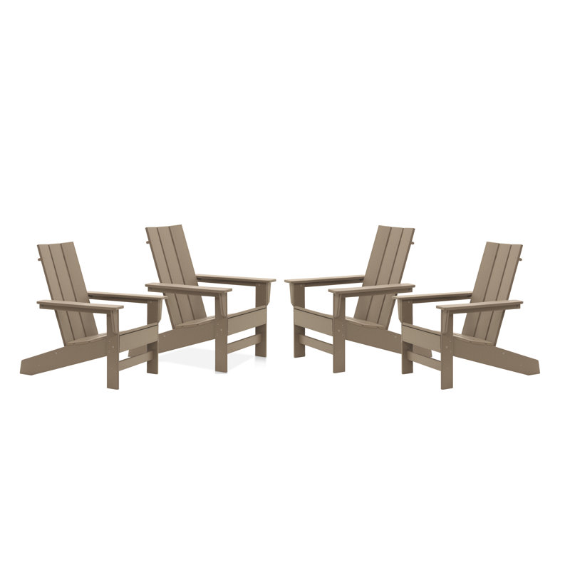Chaise Adirondack en PEHD toutes saisons Ratcliff, Bois patiné