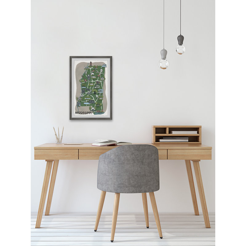 «Green Mississippi Spots» par - Peinture encadrée, H 12 po x l 8 po x P 1,5 po