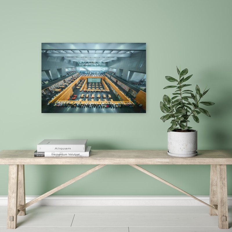 «Grand Library Interior Modern Architecture», reproduction d'art murale, H 16 po x l 24 po