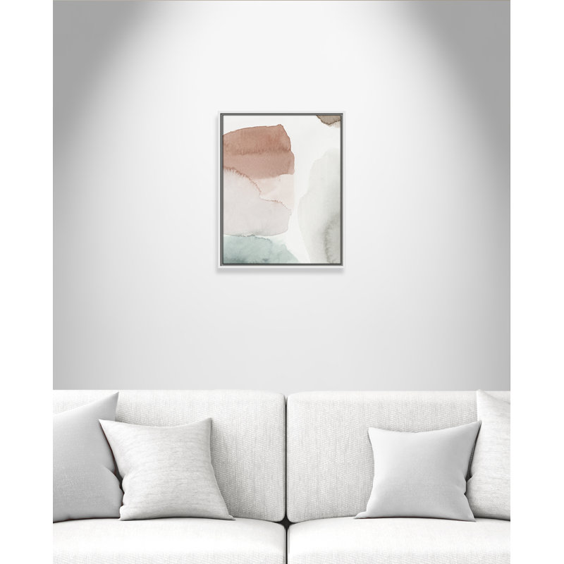 «Hopeful II», peinture sur toile à cadre flottant, H 21,5 po x l 17,5 po x P 2 po, Cadre blanc
