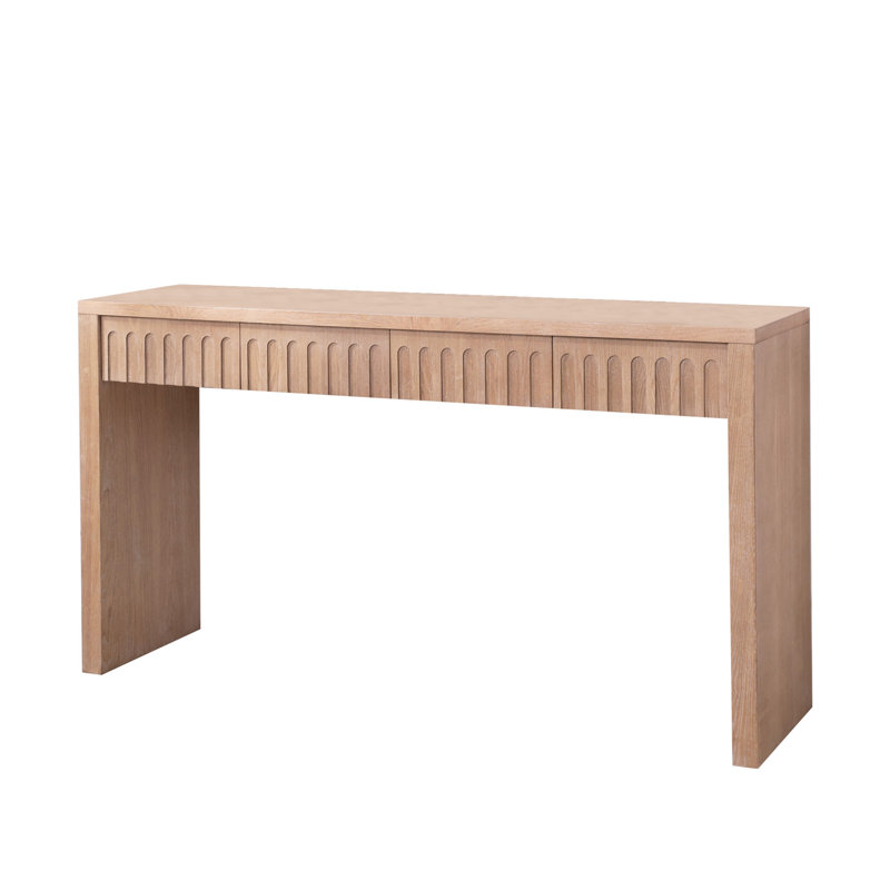 Console moderne avec 4 tiroirs - Table d'entrée de 59,2 po en bois naturel