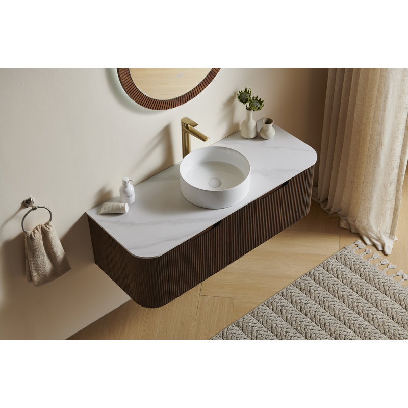 Meuble-lavabo de salle de bain 48 po avec lavabo Dina, Brun