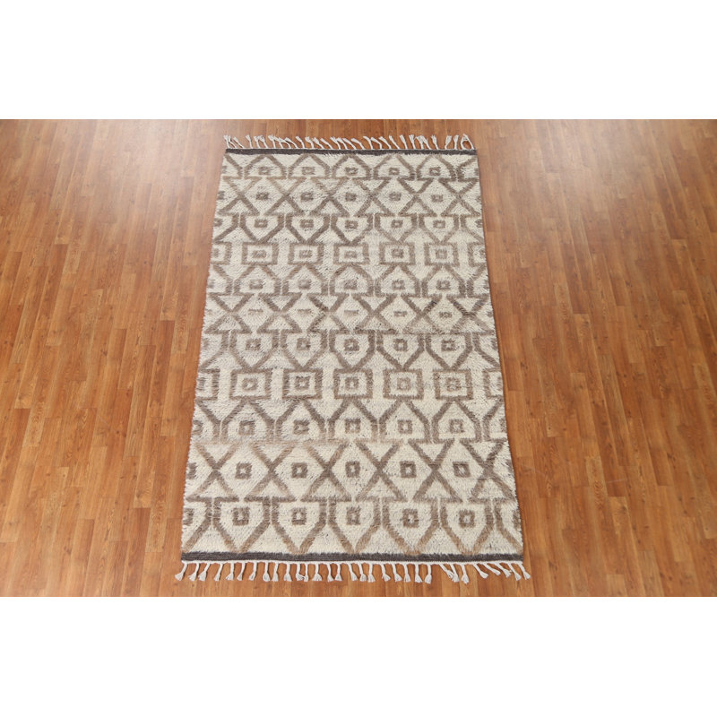 Tapis oriental marocain en laine noué à la main 5 x 8