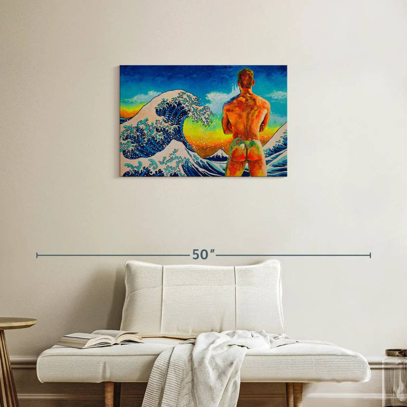 Bather With The Great Wave, 20" H x 30" W