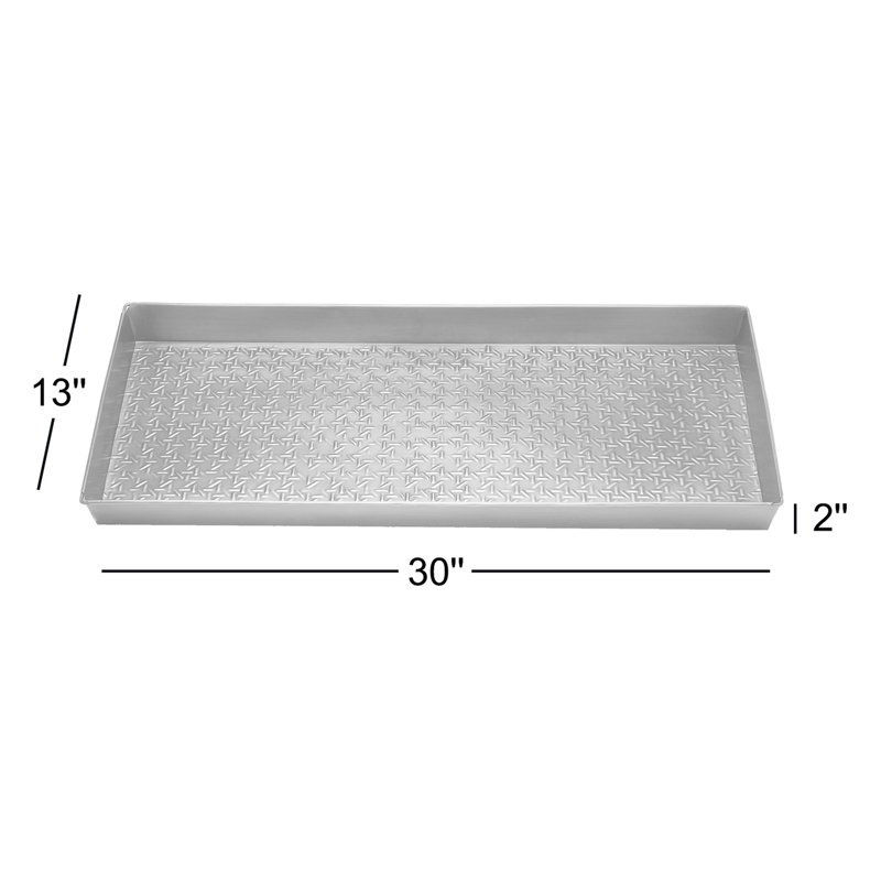 Caning 30 in. x 13 in. Indoor Boot Tray, Antique Brass