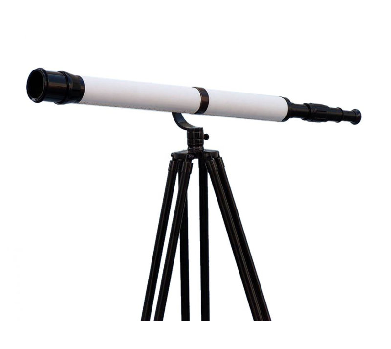Milana Entertainment Decorative Telescope, Bronze/White/Black, 65" H x 9" W x 6" D