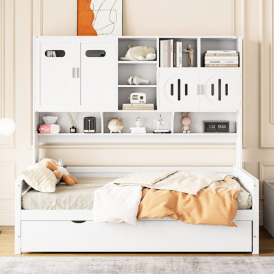 Lit de jour moderne avec lit gigogne et rangement