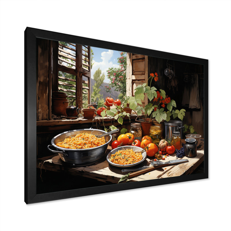 Cuban Cuisine Flavourful III - Cuba, art mural paysage, H 16 po x l 32 po x P 1 po, Cadre simple noir