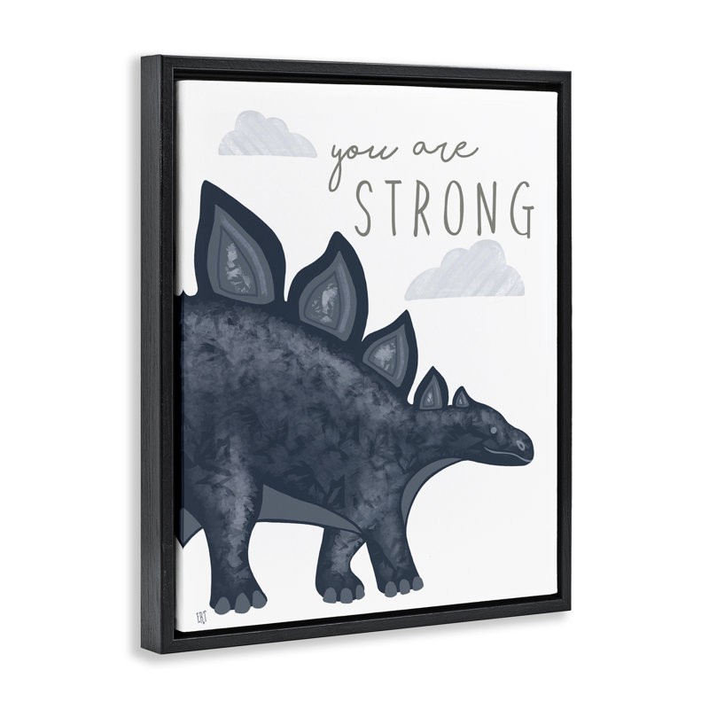 Cadre flottant You Are Strong Dinosaur, conception par Elizabeth Tyndall, Cadre flottant noir de jais, H 31 po x l 25 po