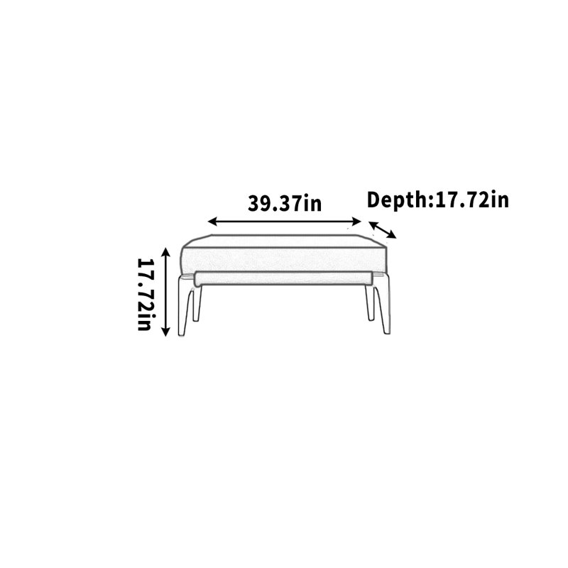 Canapé, banc, vestiaire, vestiaire, repose-chaussures, H 17,72 po x l 39,37 po x P 17,72 po