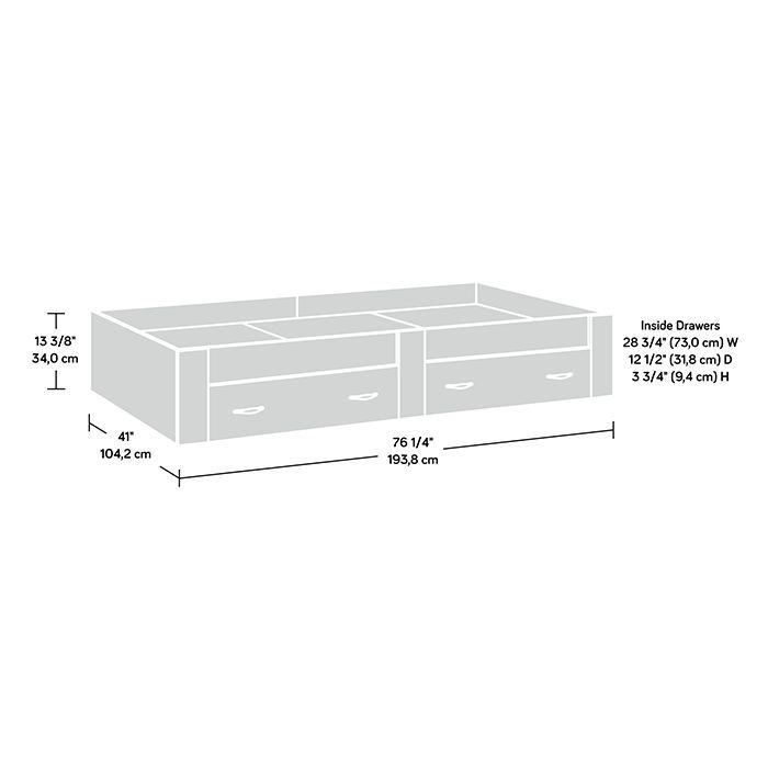 Platform Bed, Black/Gray