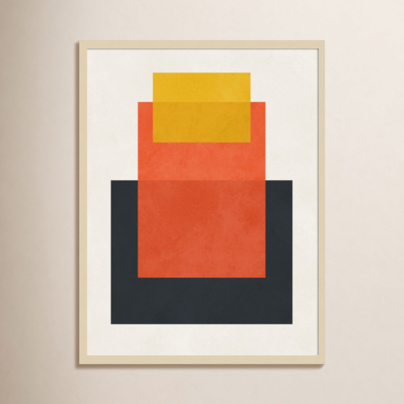 Overlapping Geometry 10 Print, 33" H x 25" W, Brown/Orange, Brown