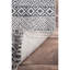 Tapis gris clair en coton tissé à plat à la main à motif géométrique Lillian-20281341