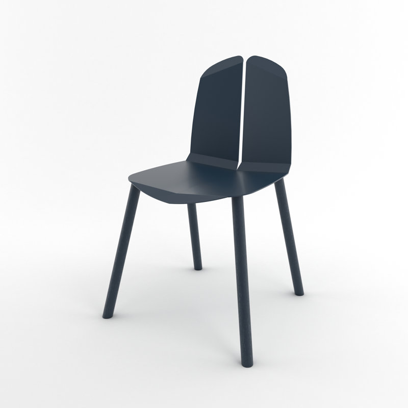 Chaise de salle à manger Noa, Bleu marine, Chêne Peint Marine