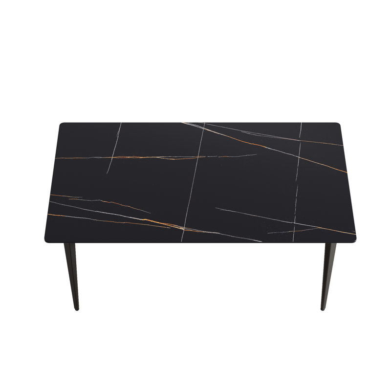 Table de salle à manger Yianna, Noir, Noir, H 29,53 po x L 63 po x l 31,5 po