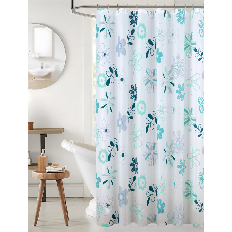 Rideau de douche imperméable Paulk Peva, Bleu