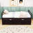Twin Size Bed with Pull-Out Twin Trundle and Storage Drawers-1234419005
