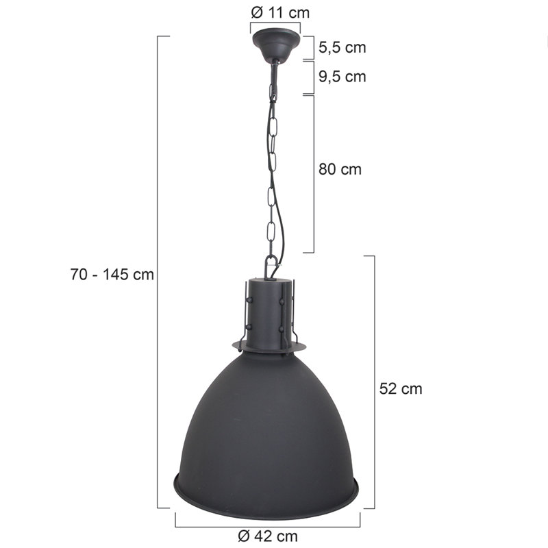 Jones 1 - Light Dome Pendant, Black