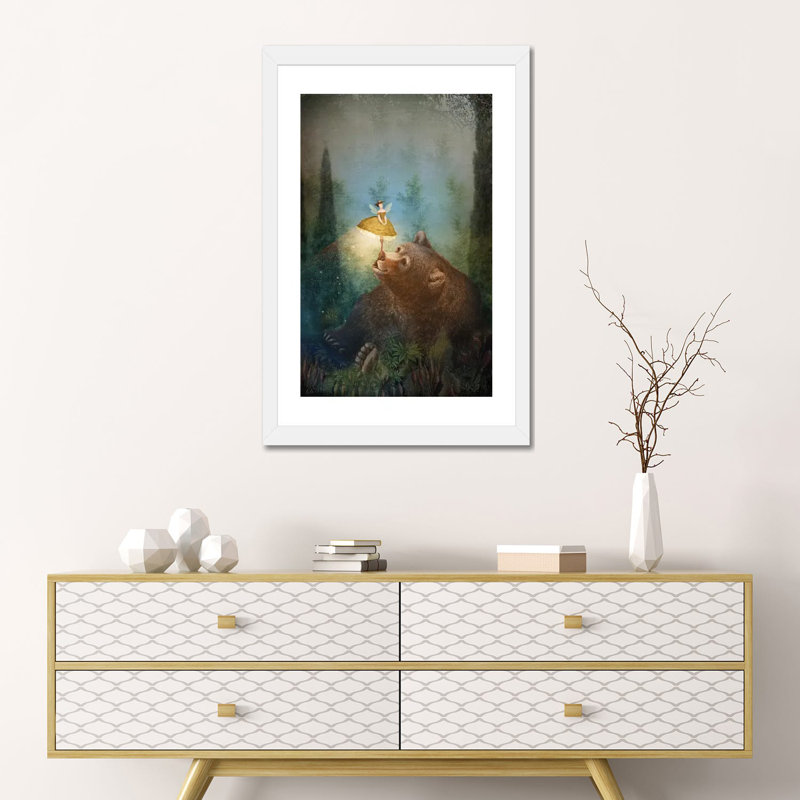 «A Fairytale Forest» par Catrin Welz-Stein - impression d'art graphique, Blanc, Papier encadré blanc
